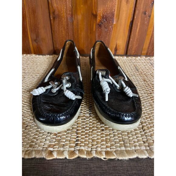 Hunter boots slip on patent leather boat deck shoes size 7.5 - Picture 3 of 11